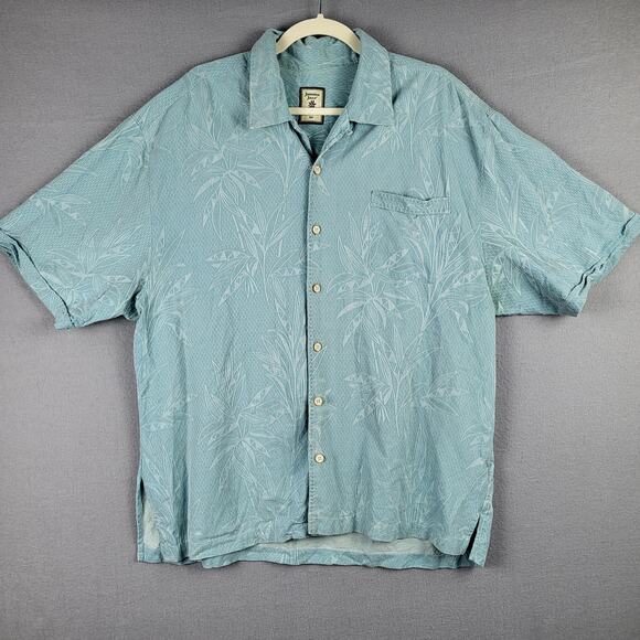 Jamaica Jaxx Other - Jamaica Jaxx Men's XL 100% Silk Aloha Shirt Light Blue‎ Tiki Vacation Cabana Boy